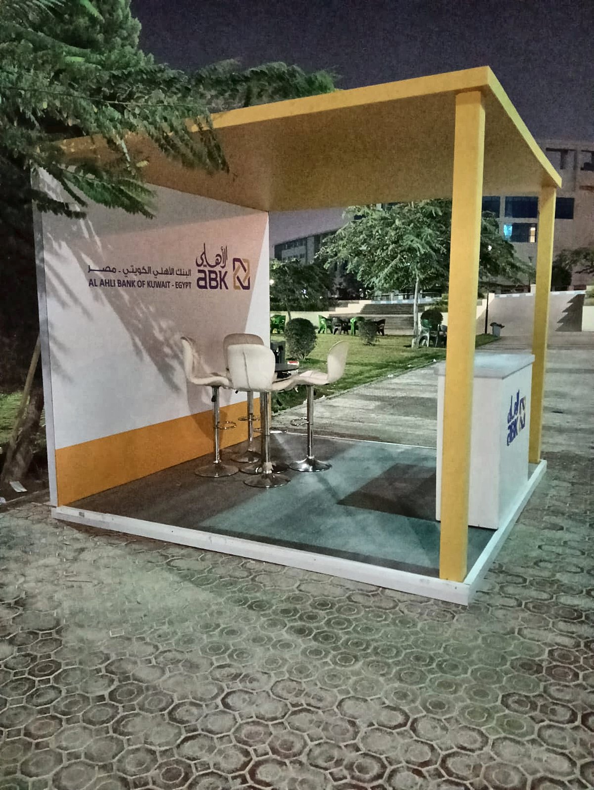 ABK outdoor booth – side view